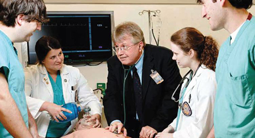 Dr. Steve Nelson with students